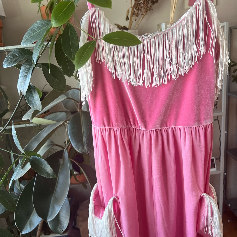 Fashion brand company pink velvet jumpsuit cowgirl